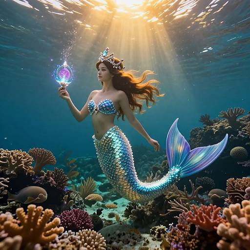 Mystical Mermaid Princess Underwater