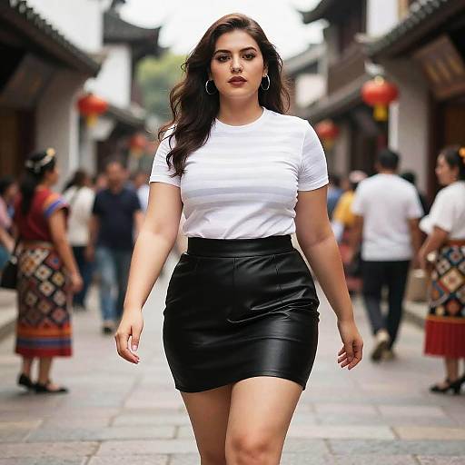 Chic Stocky Woman in Hakusensha Style