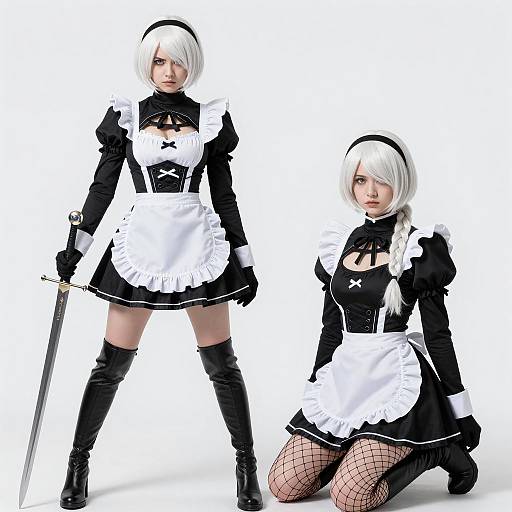 Intense Maids with a Sword and Bow Tie