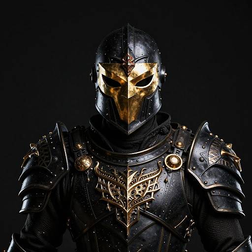 Gilded Dark Sentinel in Black Armor