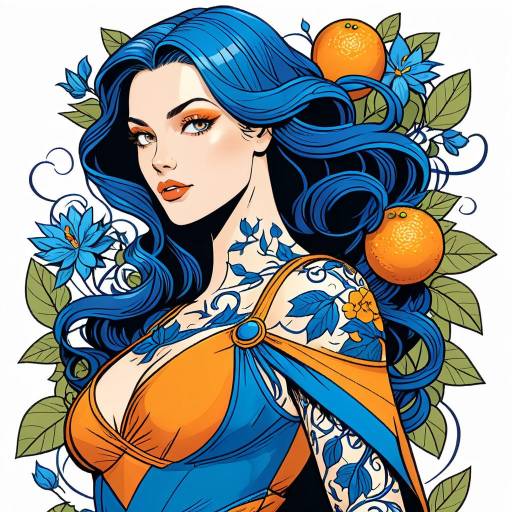 Graceful Woman in Nature-Inspired Tattoos