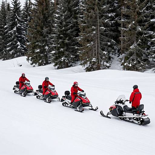 Rescue Team in Snowy Forest