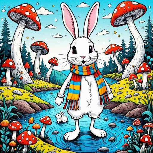 Whimsical Rabbit in Burtonesque Style
