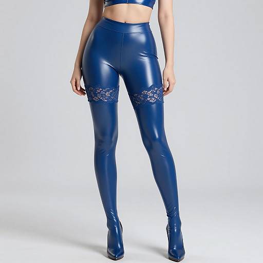 Ultra-Realistic Anime Girl in Blue Latex