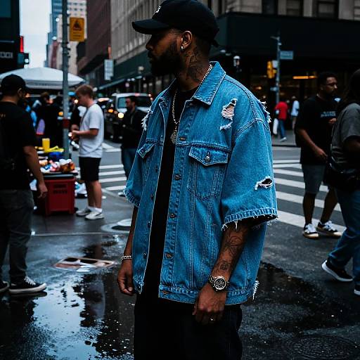 Edgy Street Style at Downtown Intersection