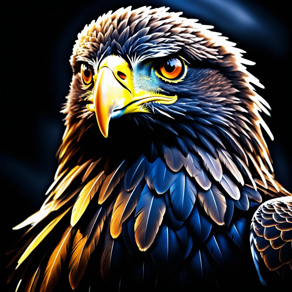 Majestic Eagle in High Contrast Portrait