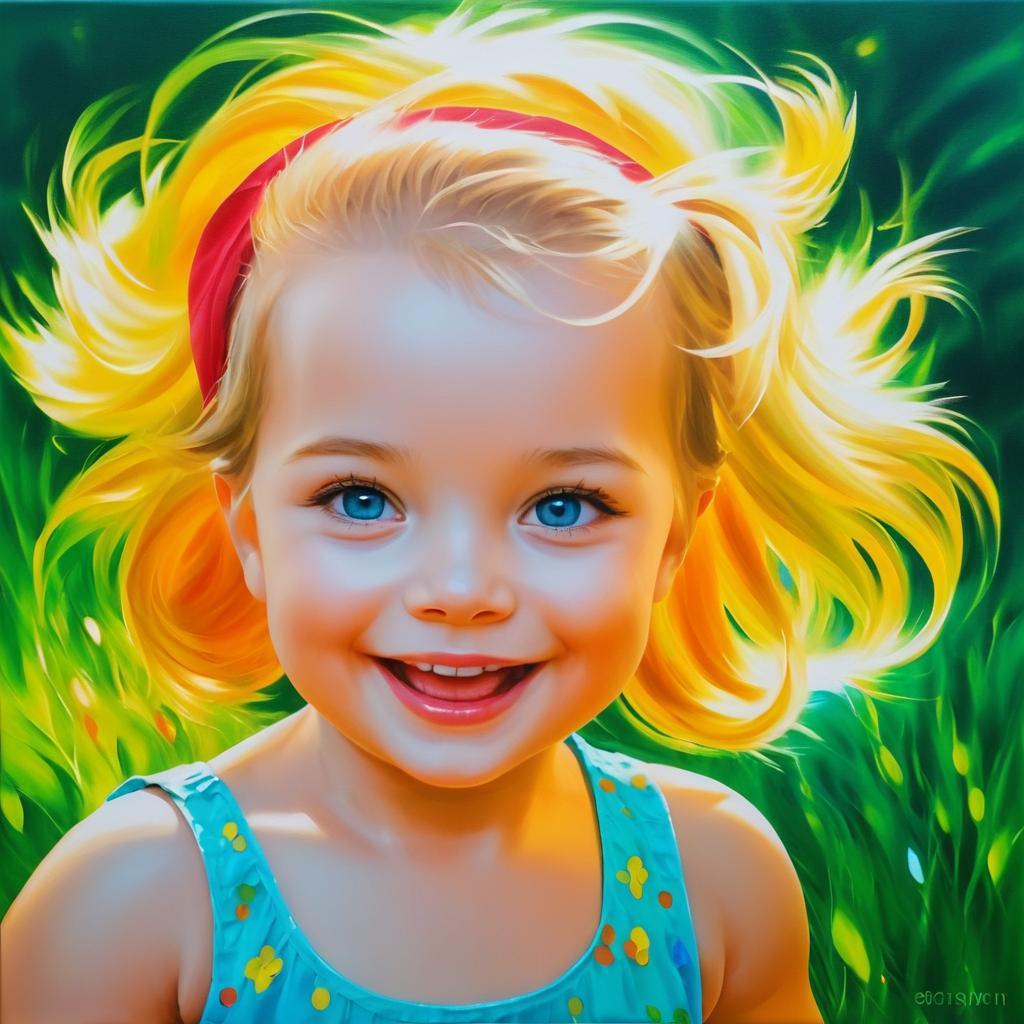 Vibrant Joy Captured in Oil Painting