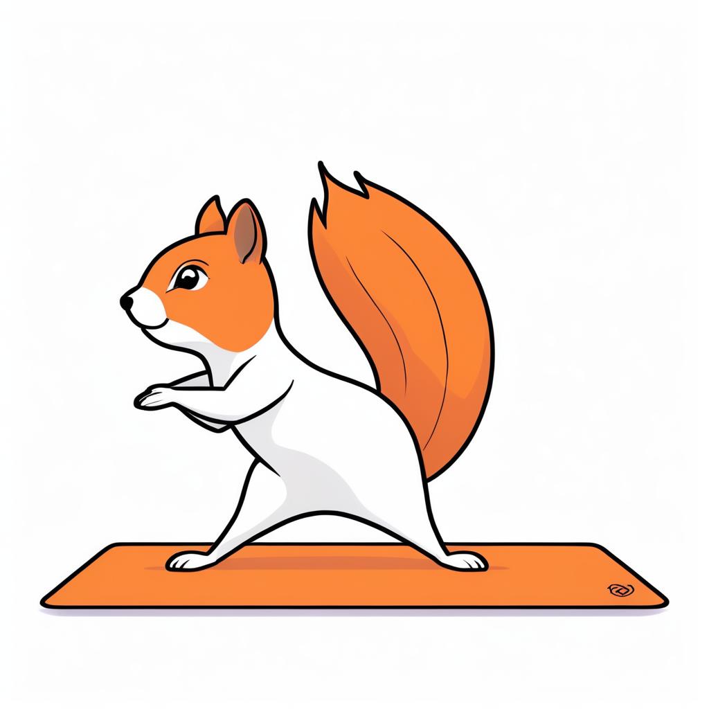 Cheeky Squirrel Yoga in Cartoon Style