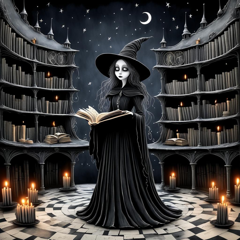 Whimsical Witch in a Crumbling Theater