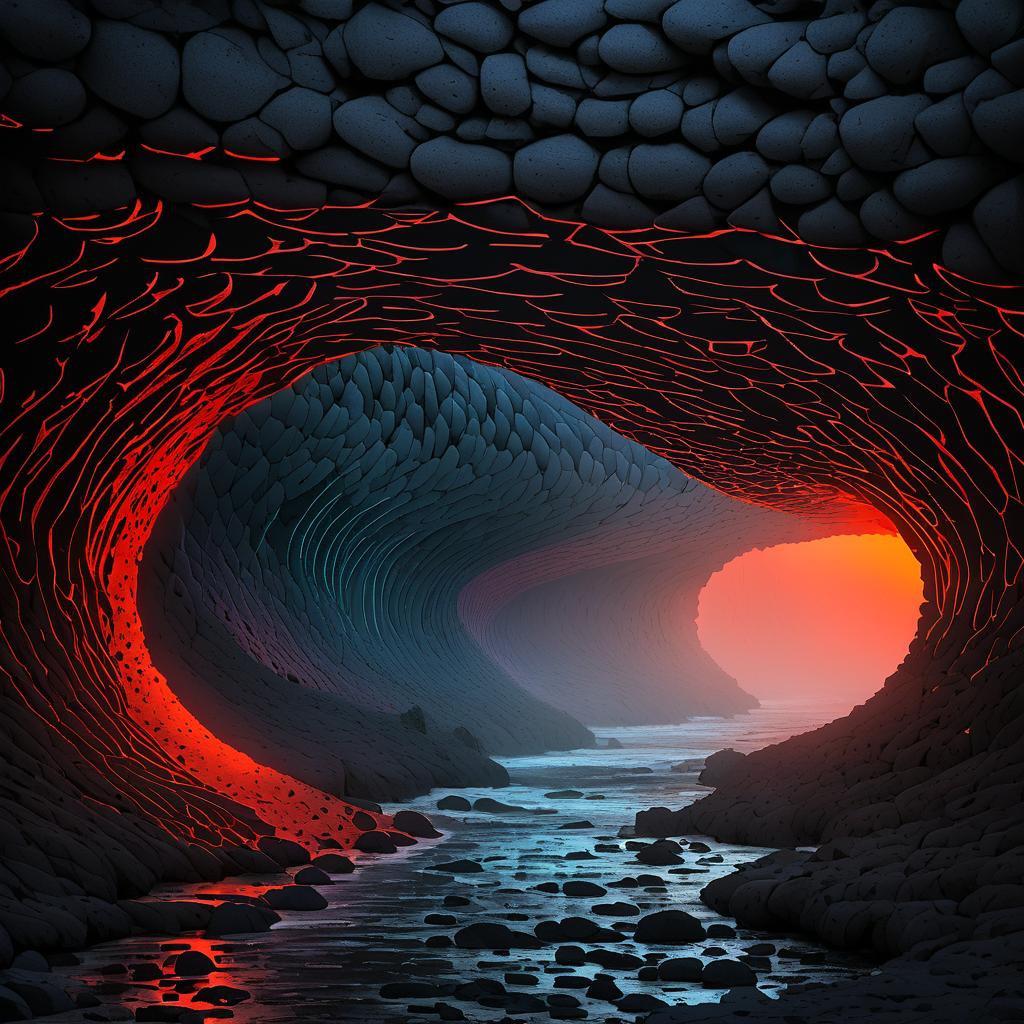 Mysterious Lava Tube at Twilight