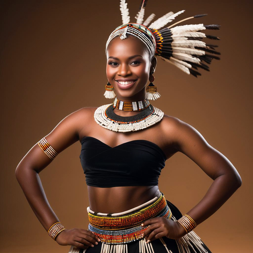 Zulu Dancer in Traditional Attire