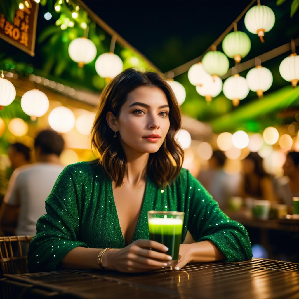 Stunning Matcha Moment at Night Bazaar