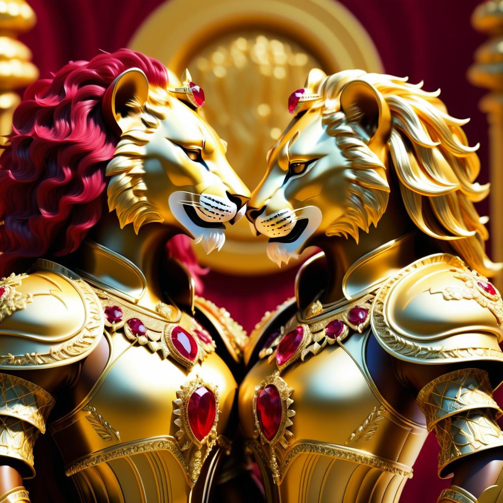 Elegant Lionesses in Fantasy Armor