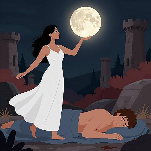 Moonlit Dream: Enchanted Embrace