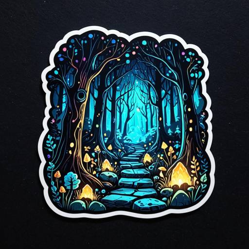Glowing Fantasy Forest Sticker