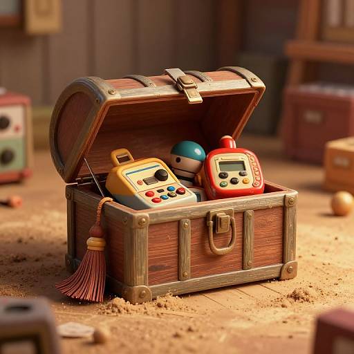 Dusty Attic with Retro Treasure