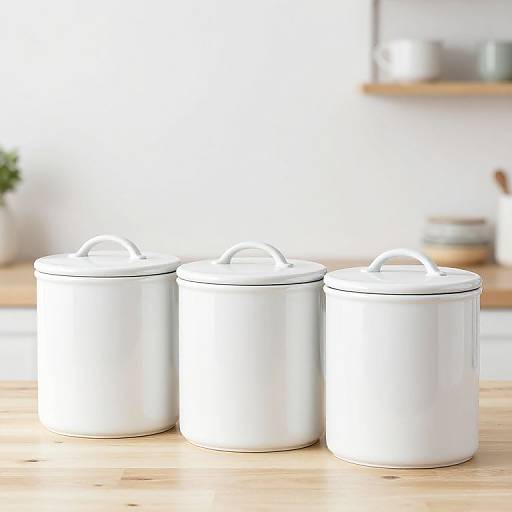 Custom White Kitchen Canister Set