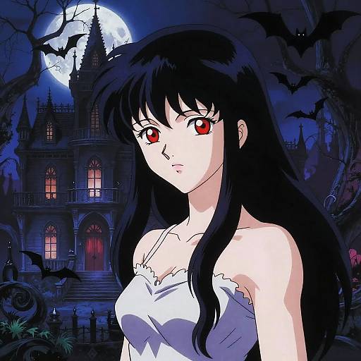 90s Gothic Vampire Anime Scene