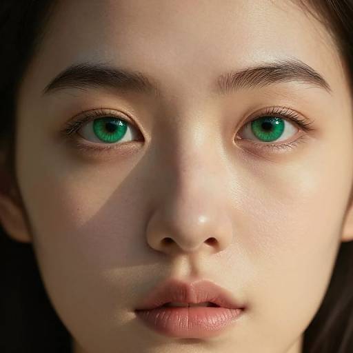 Enigmatic Portrait with Emerald Eyes