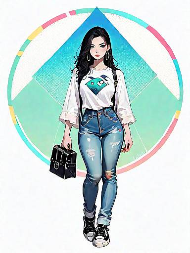 Stylish Woman in Casual Streetwear