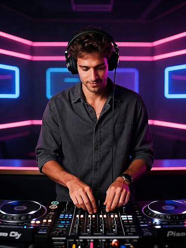 Charcoal Shirt DJ in Neon Club