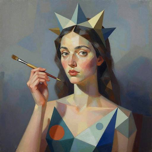 Cubist Woman with Star Headpiece
