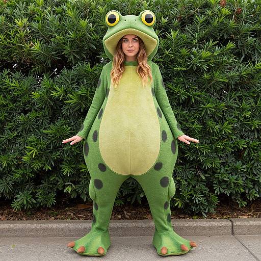 Woman in Toad Costume Pose