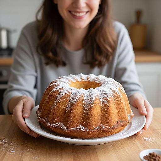 Smiling Woman with Bundt Cake