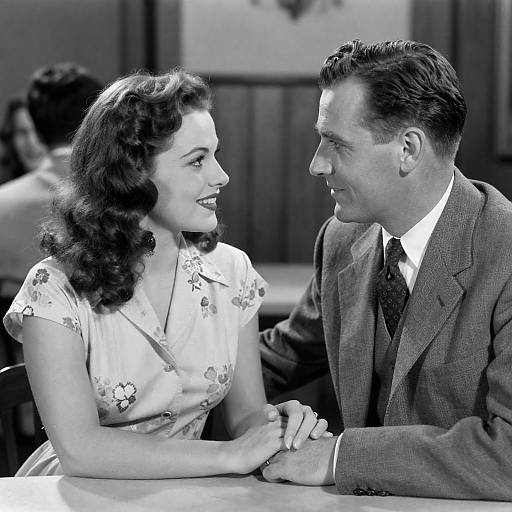 1940s Intimate Black-and-White Couple Portrait