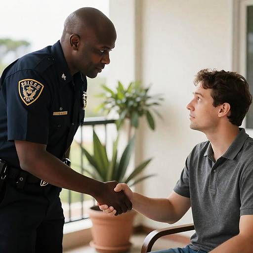 Intense Handshake Between Two Men