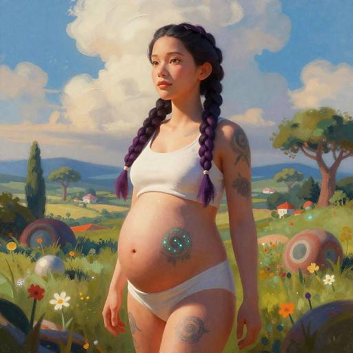 Raven-Braided Mother in Bioluminescent Dream