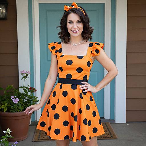 Wilma Flintstone Adult Costume Pose