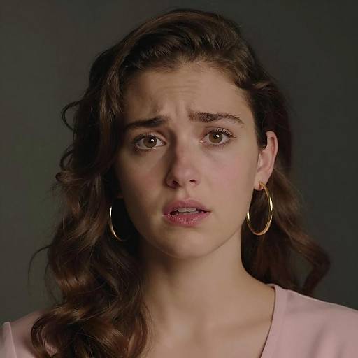 Concerned Young Woman Portrait