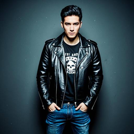 Confident Young Man in Leather Jacket