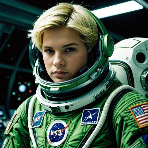 Young Male Astronaut in Green Spacesuit