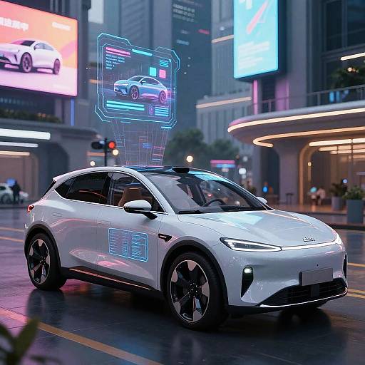 Futuristic Smart Car with Holograms