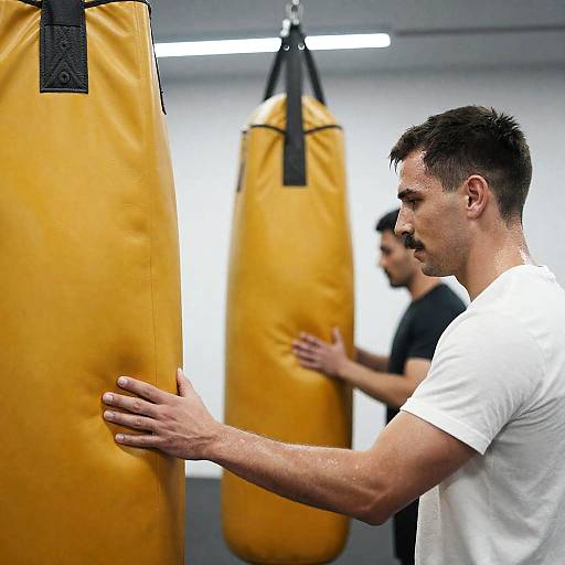 Gym Scene with Two Men Training