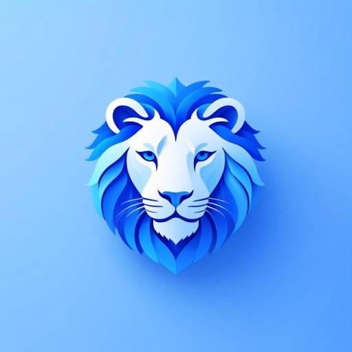 Minimalist Blue Lion Logo Design