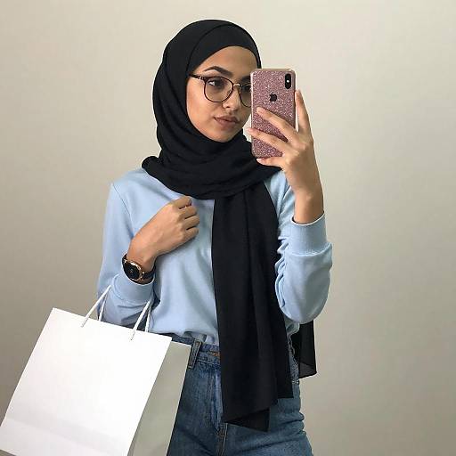 Young Woman Taking Mirror Selfie