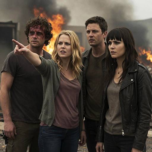 Survivors in a Post-Apocalyptic Scene