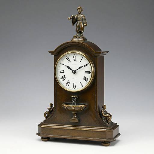 Charles X Bronze Animated Mantel Clock