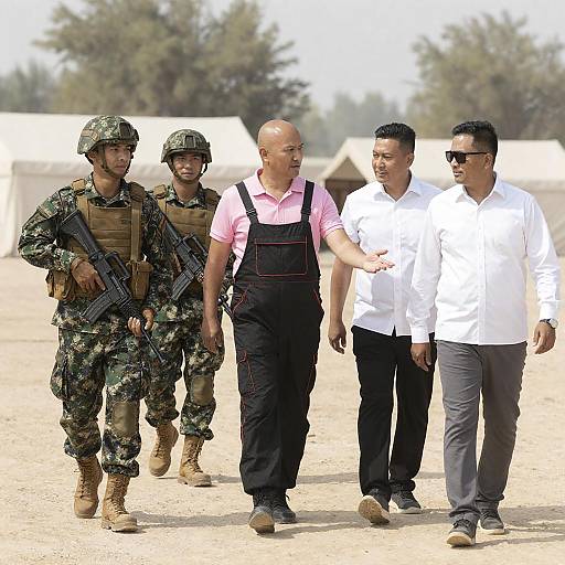 Men in Desert Setting with Tents