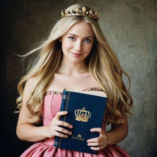 Young woman with crown holding book