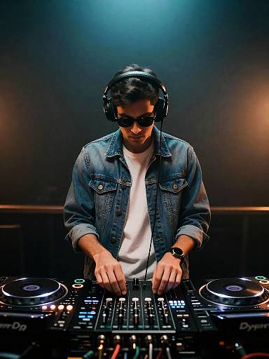 Male DJ Performing in Club