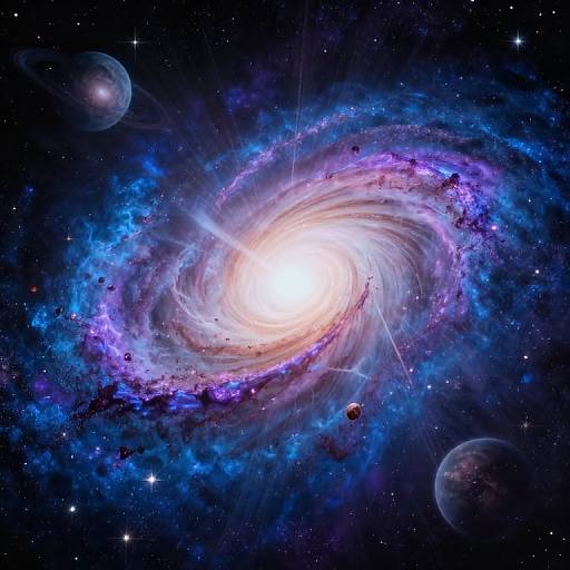 Abstract Cosmic Entity with Swirling Galaxies