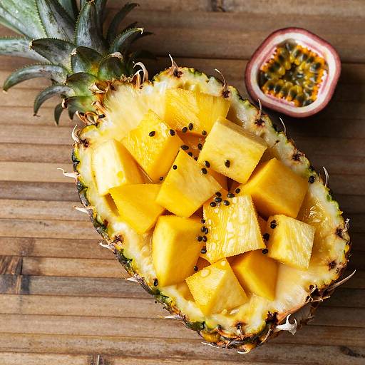 Bright Tropical Fruit Salad Top-Down