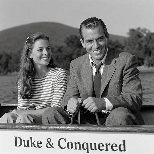 Vintage Black-and-White Boat Portrait