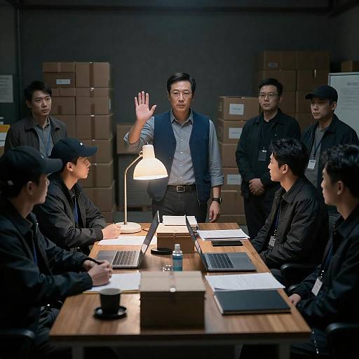 Warehouse Office Investigation at Night