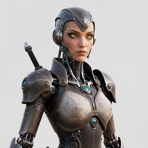 Hyperrealistic Warrior Android Woman