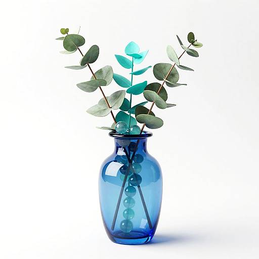 Contemporary Ocean Blue Glass Still-Life